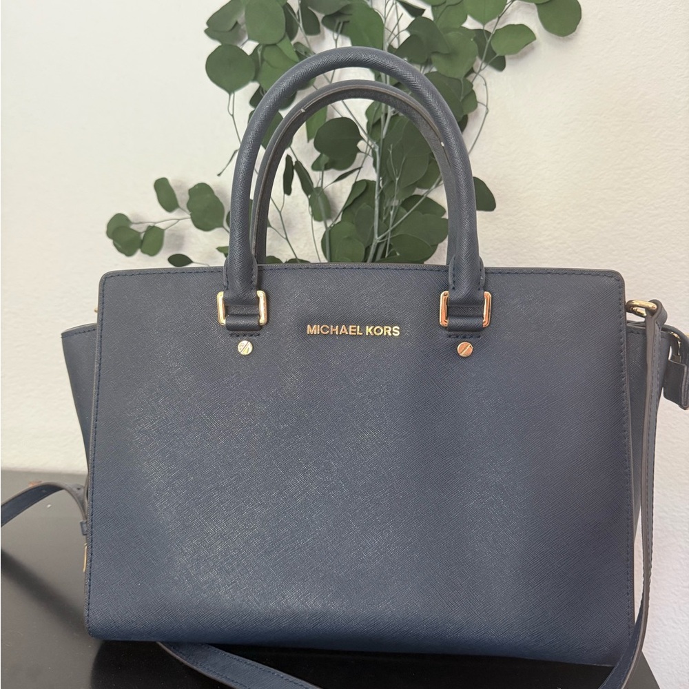 Michael Kors Navy Blue Satchel